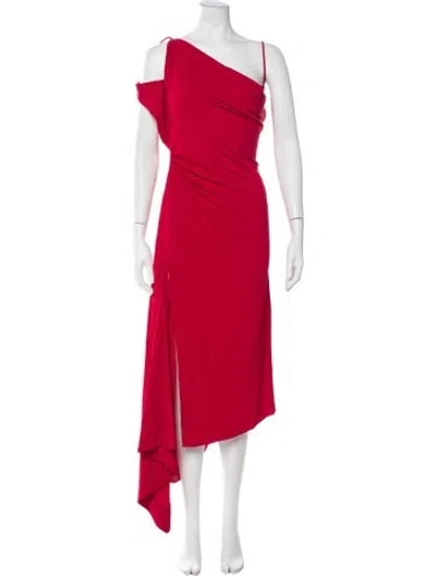 Pre-owned Monse One-shoulder Long Dress In Red