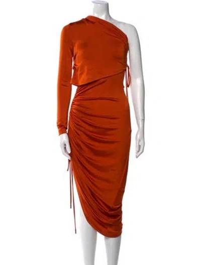 Pre-owned Monse One-shoulder Long Dress W/ Tags In Orange