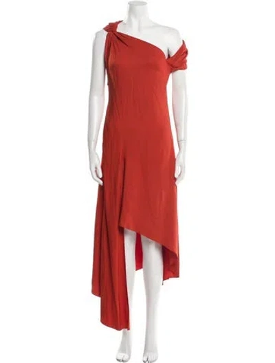 Pre-owned Monse One-shoulder Long Dress W/ Tags In Orange