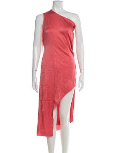 Pre-owned Monse One-shoulder Midi Length Dress In Pink