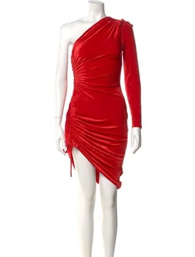 Pre-owned Monse One-shoulder Midi Length Dress In Red