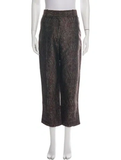 Pre-owned Monse Paisley Print Wide Leg Pants In Green