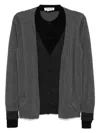 Monse Trompe L'oeil Layered Cardigan Black/grey In Grey