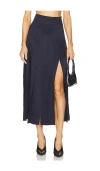 Monse Panel Fringe Skirt In Blue