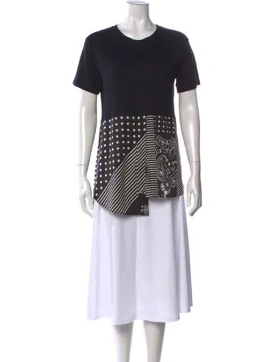 Pre-owned Monse Patterned Crew Neck Top In Black