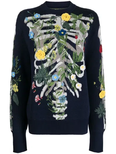 Monse Patterned Intarsia-knit Wool Jumper In Blue