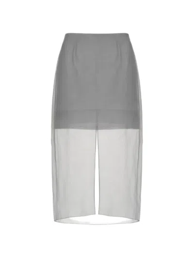Monse Pencil Midi Skirt In Gray