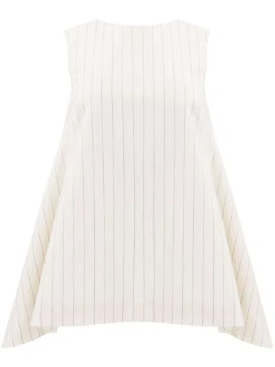 Monse Pinstripe Open-back Sleeveless Top In Nude