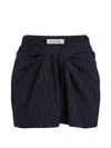 Monse Pinstripe-pattern Twisted Shorts In Blue