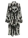 Monse Piped Robe Coat In Black