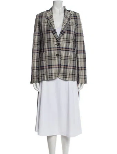Pre-owned Monse Plaid Print Blazer W/ Tags In Gray