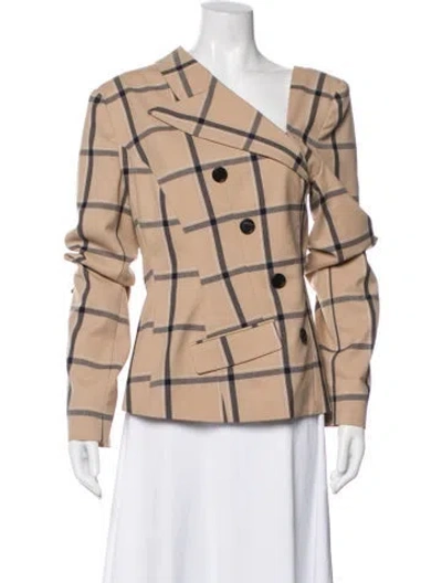 Pre-owned Monse Plaid Print Blazer With Tags In Neutral