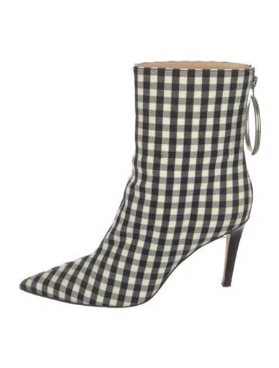 Pre-owned Monse Plaid Print Boots In Black/neutrals