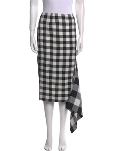Pre-owned Monse Plaid Print Knee-length Skirt In Black