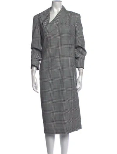 Pre-owned Monse Plaid Print Long Dress W/ Tags In Black