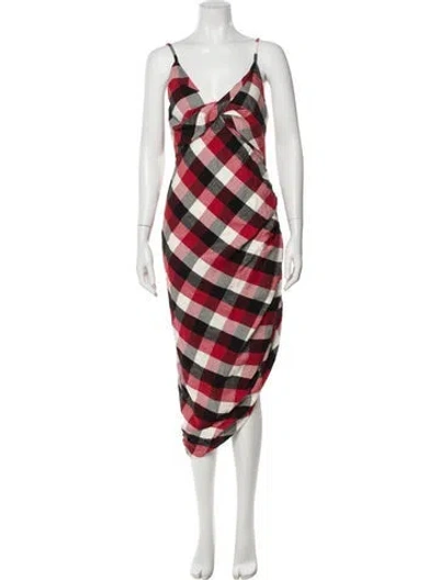 Pre-owned Monse Plaid Print Long Dress W/ Tags In Multi