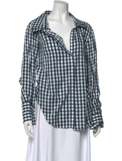 Pre-owned Monse Plaid Print Long Sleeve Button-up Top In Multi