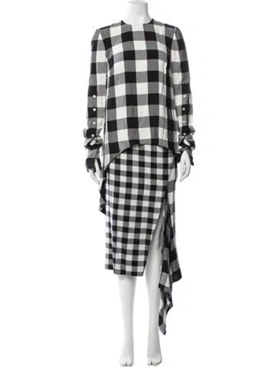 Pre-owned Monse Plaid Print Skirt Set In Blac/white