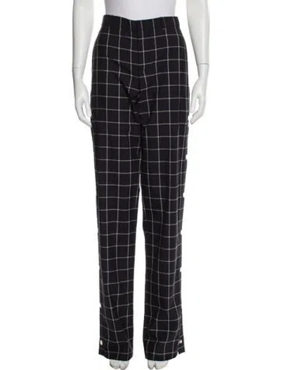 Pre-owned Monse Plaid Print Straight Leg Pants In Gray