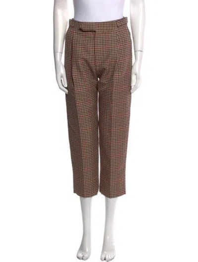 Pre-owned Monse Plaid Print Straight Leg Pants In Neutral