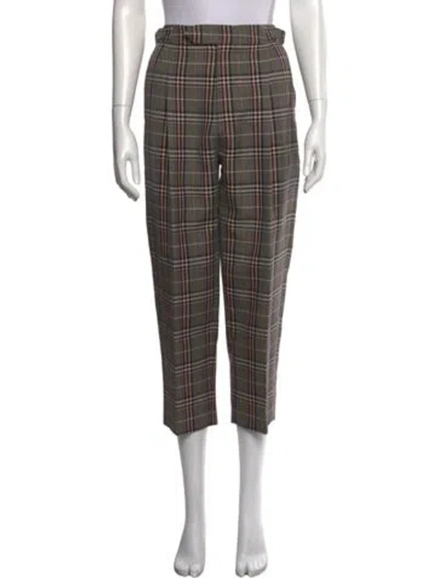 Pre-owned Monse Plaid Print Straight Leg Pants In Neutrals