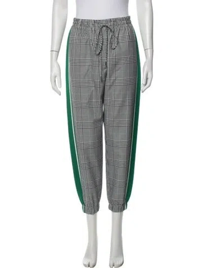 Pre-owned Monse Plaid Print Sweatpants In Black/green/grey