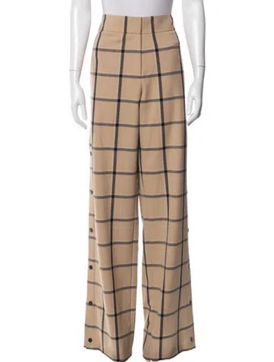 Pre-owned Monse Plaid Print Wide Leg Pants W/ Tags In Neutral