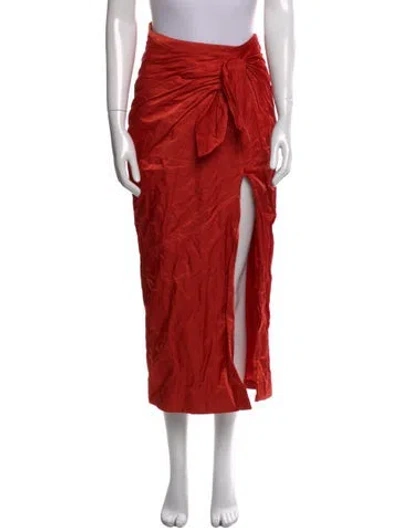 Pre-owned Monse Pleated Accents Midi Length Skirt In Red