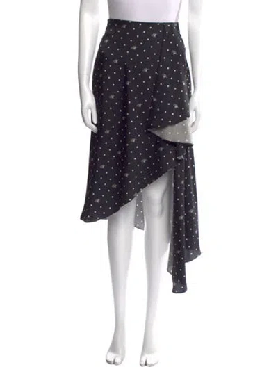 Pre-owned Monse Polka Dot Print Midi Length Skirt In Black