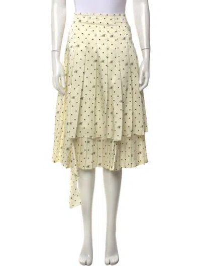 Pre-owned Monse Polka Dot Print Midi Length Skirt In Yellow