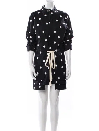 Pre-owned Monse Polka Dot Print Mock Neck Romper In Blue