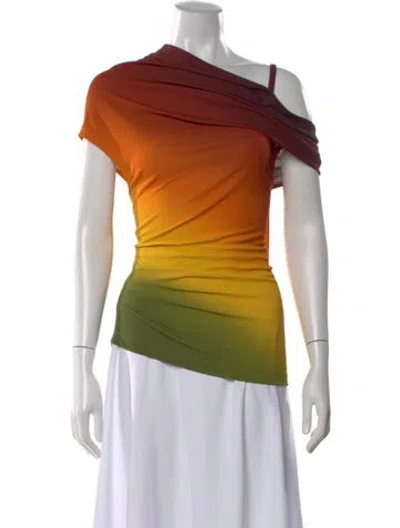 Pre-owned Monse Printed Asymmetrical Top In Orange