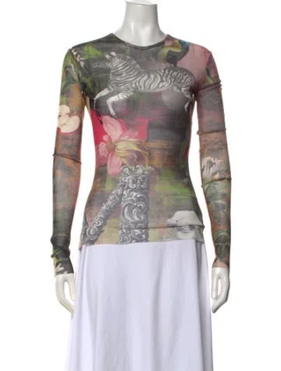 Pre-owned Monse Printed Crew Neck Top In Multicolor