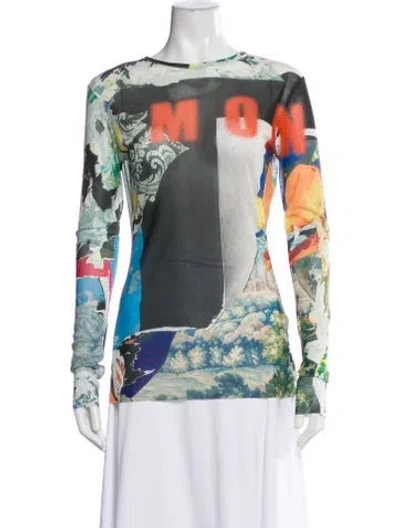 Pre-owned Monse Printed Crew Neck Top W/ Tags In White