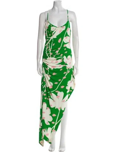 Pre-owned Monse Printed Long Dress In Green