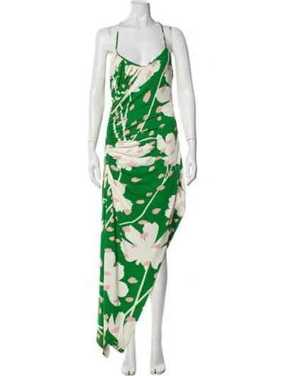 Pre-owned Monse Printed Long Dress In Green