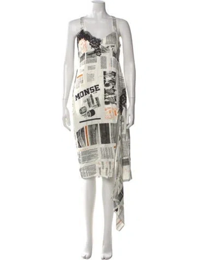 Pre-owned Monse Printed Long Dress In Multi