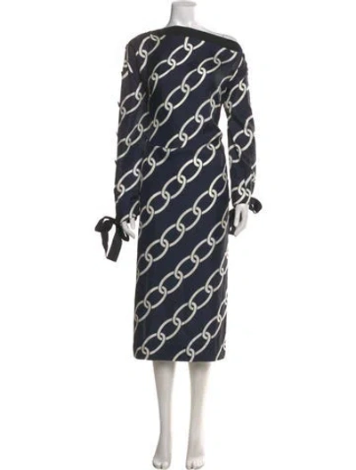 Pre-owned Monse Printed Long Dress W/ Tags In Blue