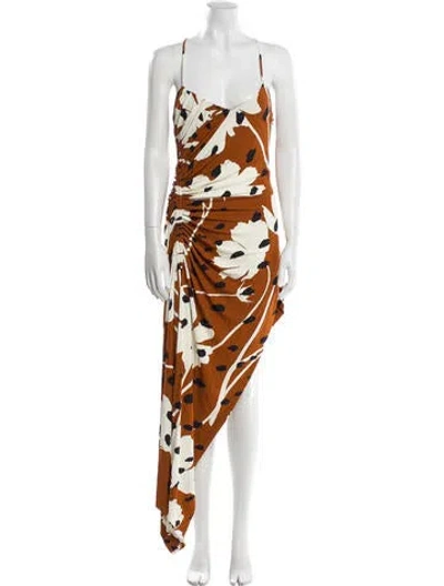 Pre-owned Monse Printed Long Dress W/ Tags In Brown