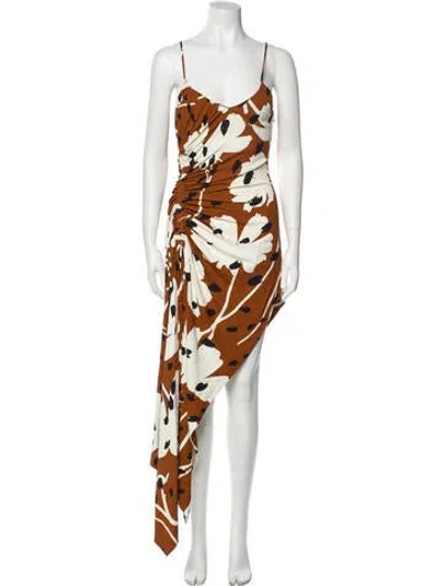 Pre-owned Monse Printed Long Dress W/ Tags In Brown