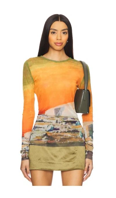 MONSE PRINTED MESH TOP