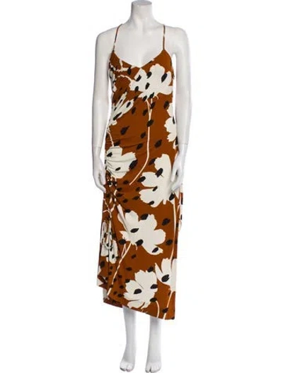 Pre-owned Monse Printed Midi Length Dress In Orange