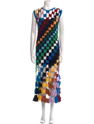 Pre-owned Monse Printed Midi Length Dress W/ Tags In Blue