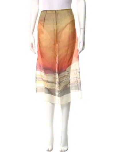 Pre-owned Monse Printed Midi Length Skirt In Yellow