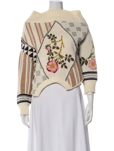 Pre-owned Monse Printed Mock Neck Sweater In Neutral