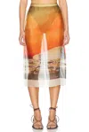 Monse Printed Semisheer Silk Organza Pencil Skirt In Multi