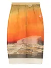 Monse All-over Graphic Print Skirt In Orange
