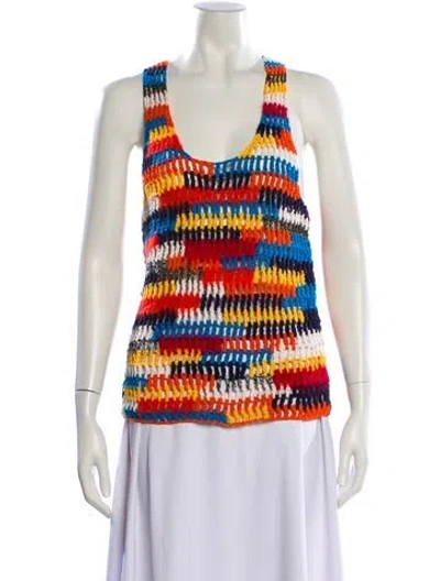 Pre-owned Monse Printed Scoop Neck Top In Multi