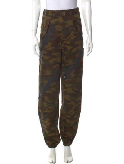 Pre-owned Monse Printed Skinny Leg Pants In Green