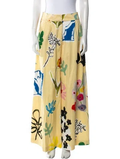 Pre-owned Monse Printed Wide Leg Pants In Yellow